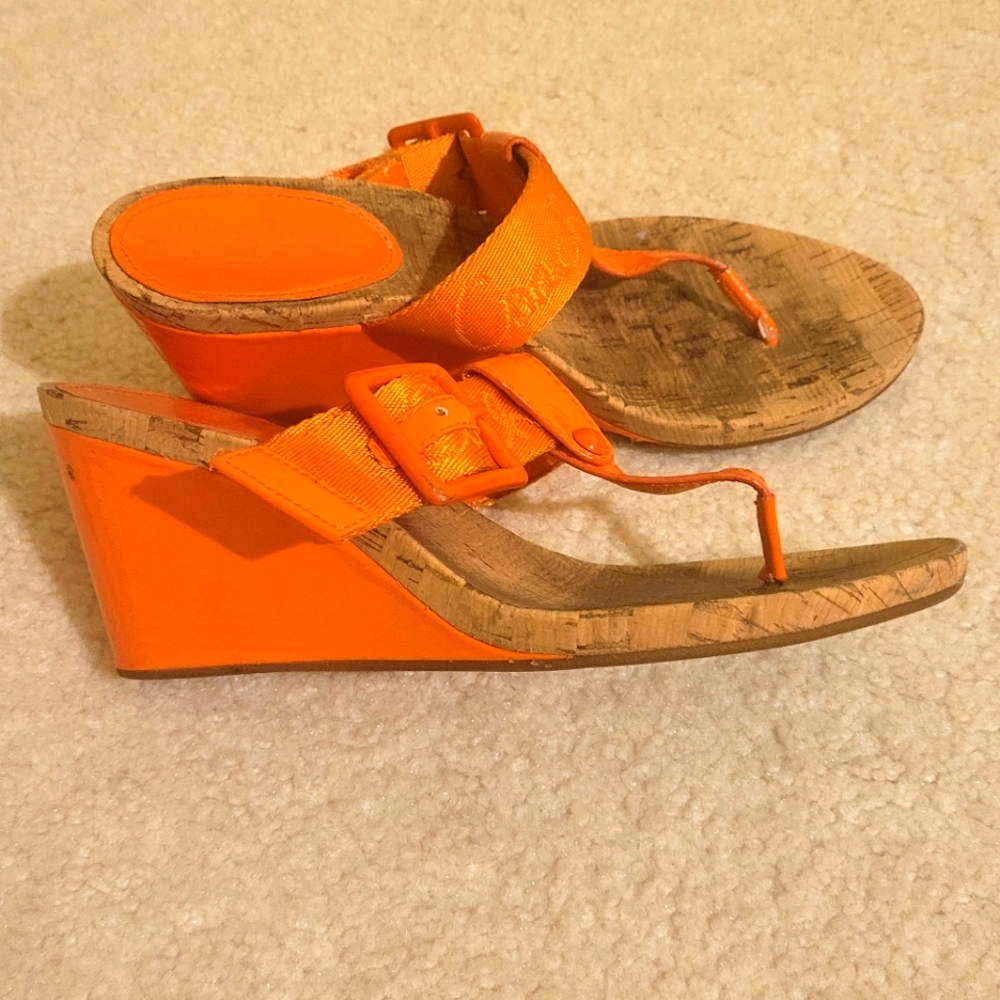 Coach wedge sandals size 8.5 B